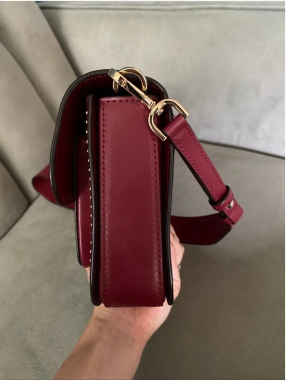 NWOT Michael Kors Sloan Editor Shoulder Bag – Red Leather with Gold Star Studs